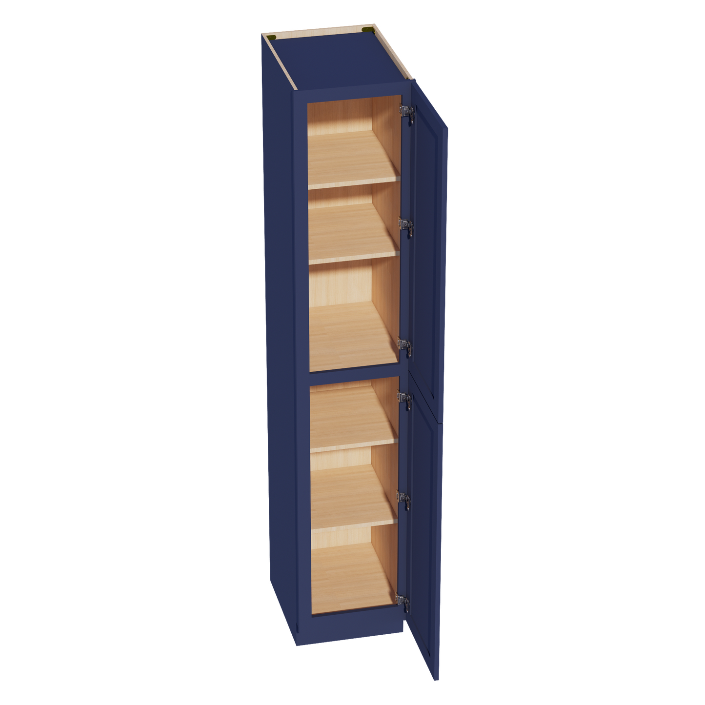 HB-TP1896: Indigo Blue Shaker 18"W x 96"H x 24"D 2 Doors & 6 Shelves Tall Shelf Pantry Cabinets