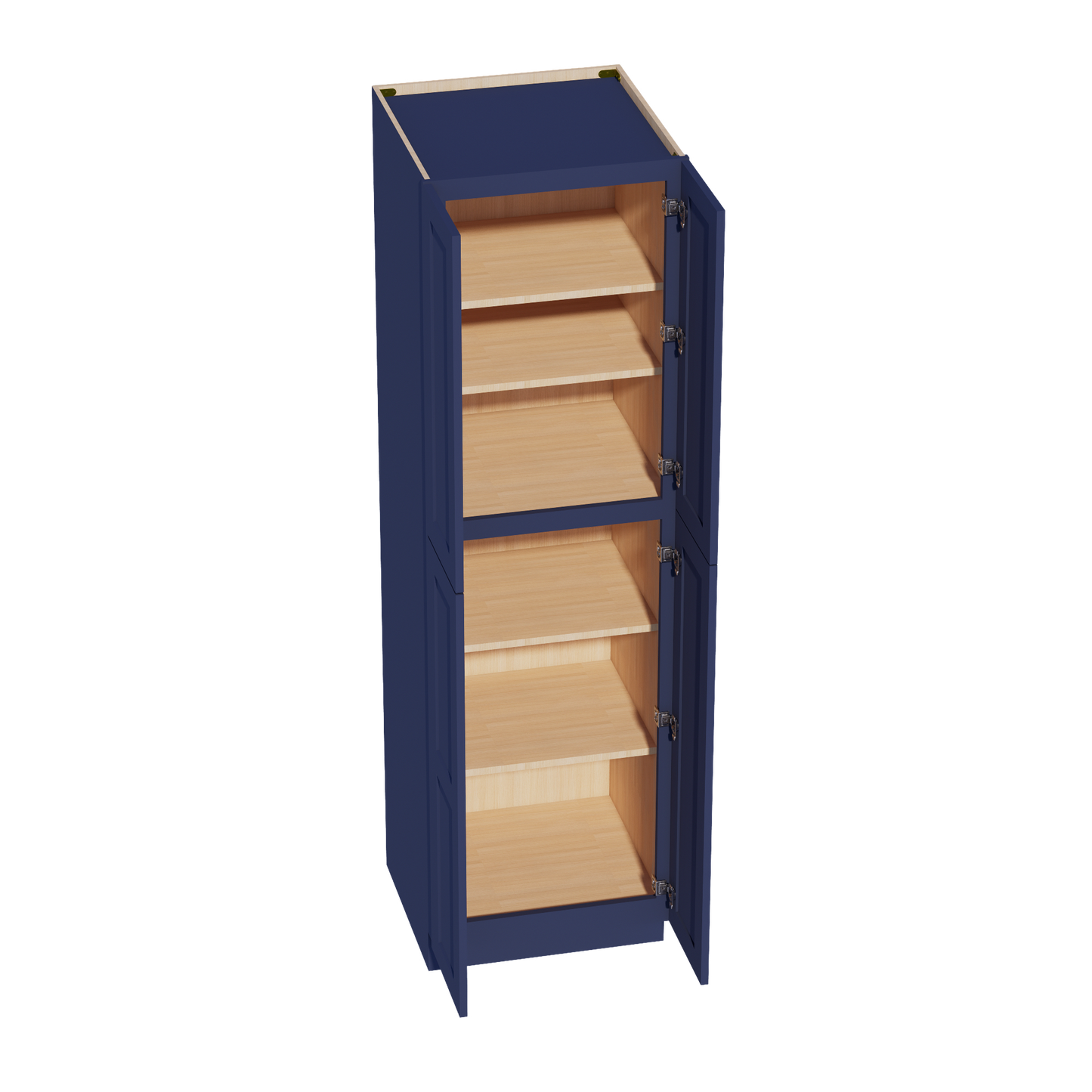 HB-TP2484: Indigo Blue Shaker 24"W x 84"H x 24"D 5 Door & 5 Shelves Tall Shelf Pantry Cabinets