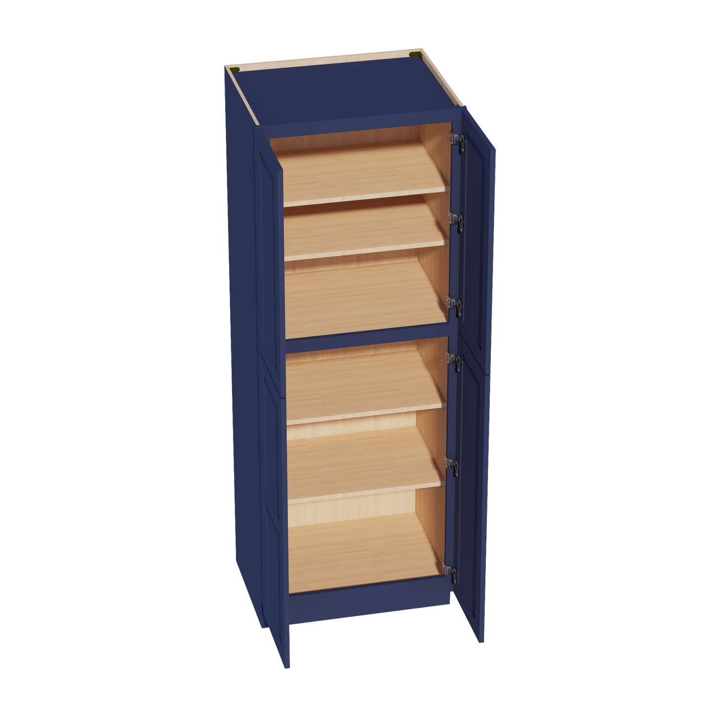 HB-TP3084: Indigo Blue Shaker 30"W x 84"H x 24"D 4 Door & 5 Shelves Tall Shelf Pantry Cabinets