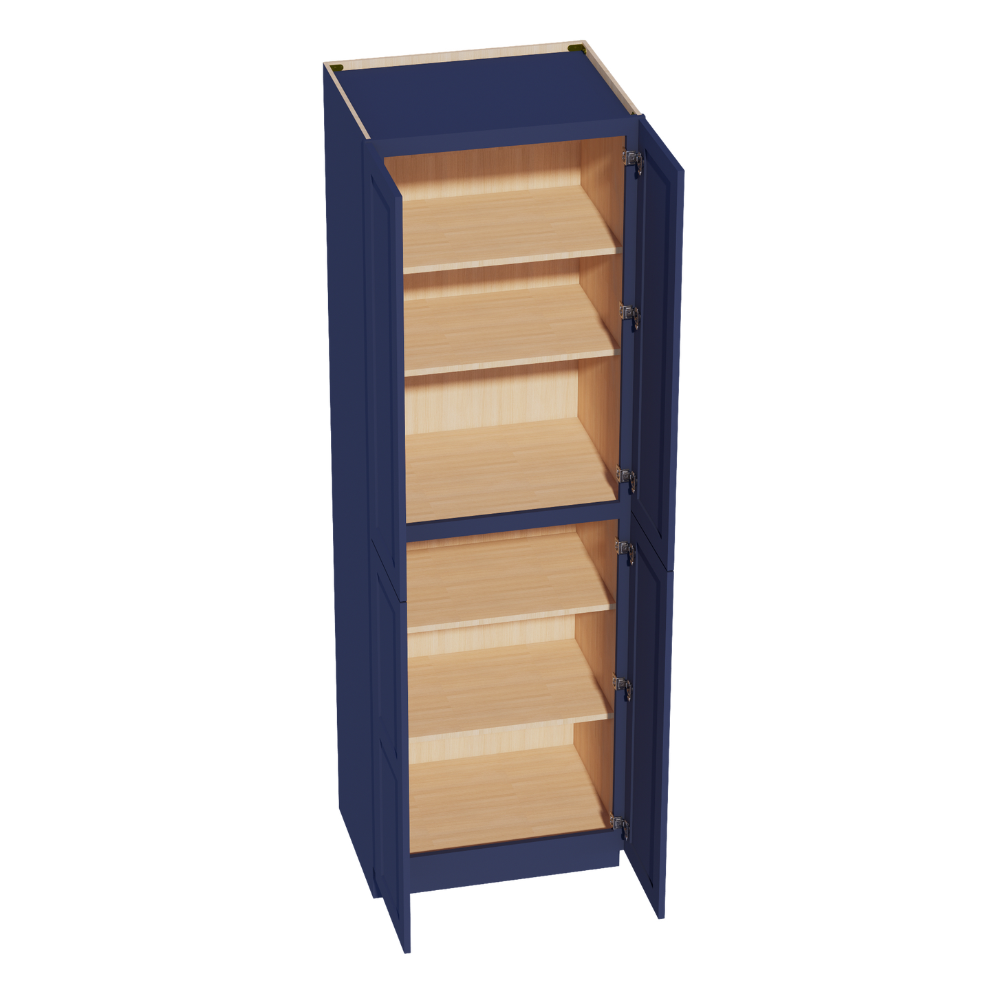 HB-TP3096: Indigo Blue Shaker 30"W x 96"H x 24"D 2 Doors & 6 Shelves Tall Shelf Pantry Cabinets