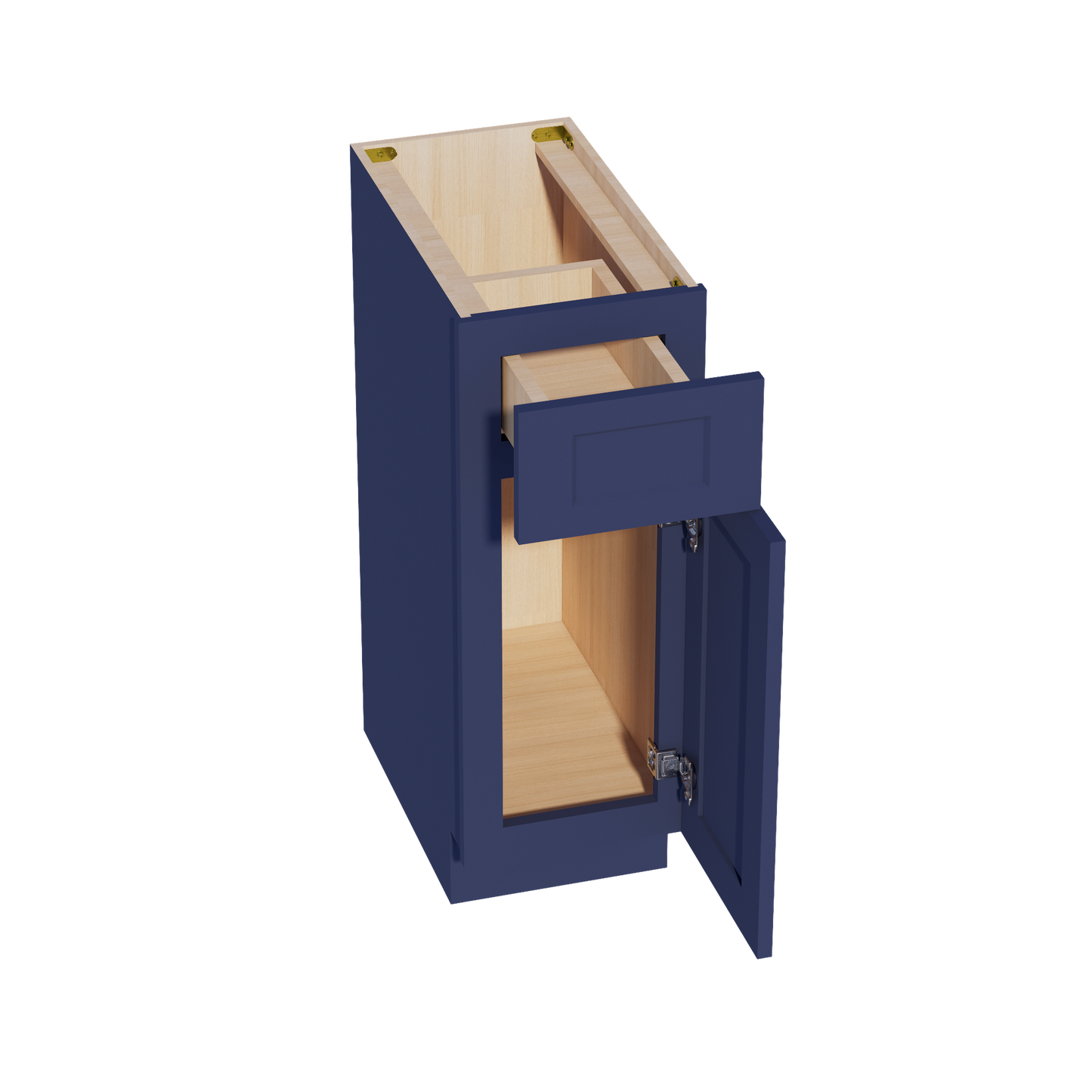 HB-VB1221: Indigo Blue Shaker 12"W x 34-1/2"H x 21"D 1 Door & 1 Drawer Single Door Vanity Base Cabinets