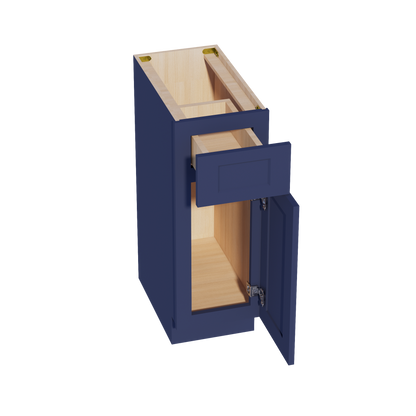 HB-VB1221: Indigo Blue Shaker 12"W x 34-1/2"H x 21"D 1 Door & 1 Drawer Single Door Vanity Base Cabinets