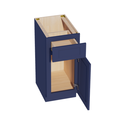 HB-VB1521: Indigo Blue Shaker 15"W x 34-1/2"H x 21"D 1 Door & 1 Drawer Single Door Vanity Base Cabinets