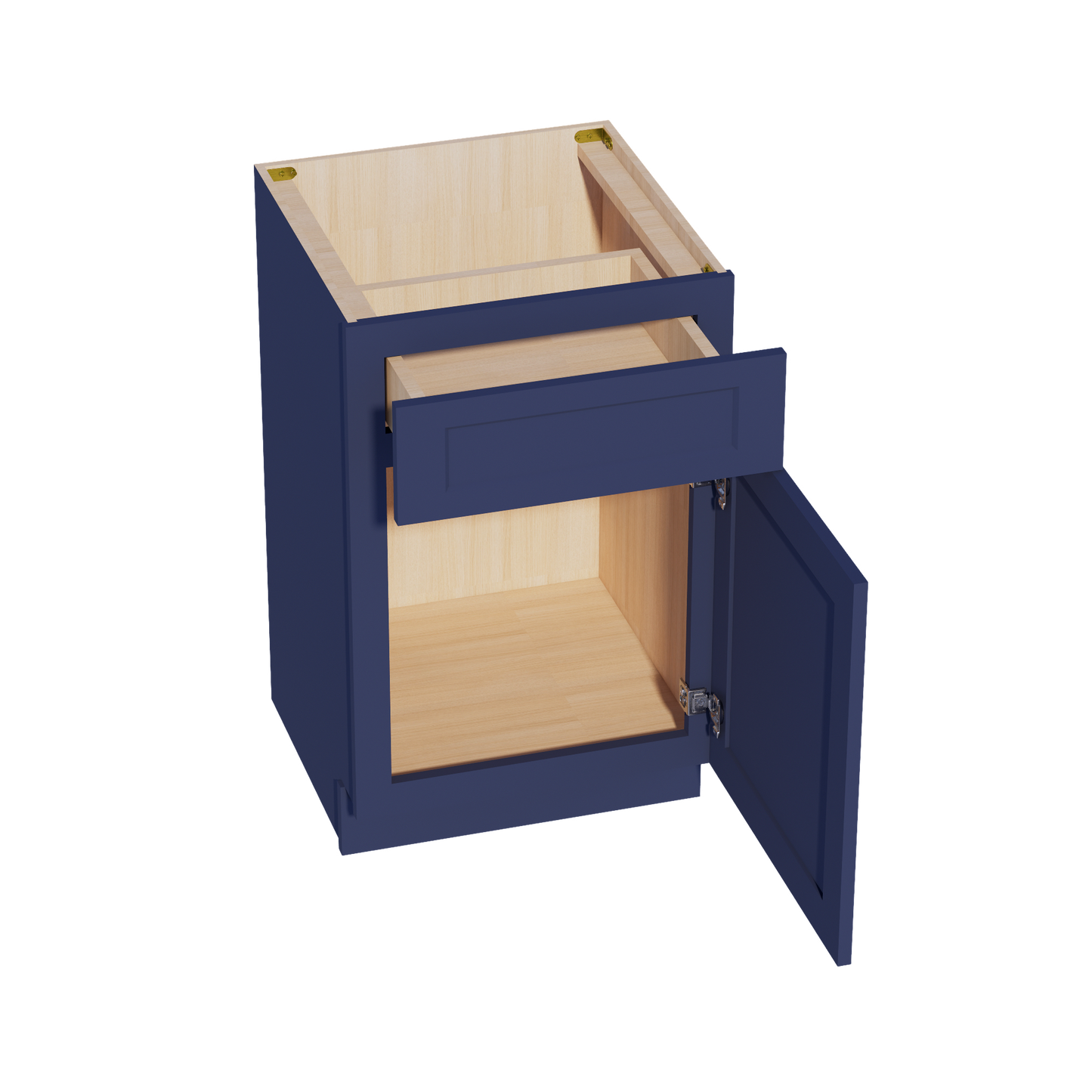 HB-VB2121: Indigo Blue Shaker 21"W x 34-1/2"H x 21"D 1 Door & 1 Drawer Single Door Vanity Base Cabinets