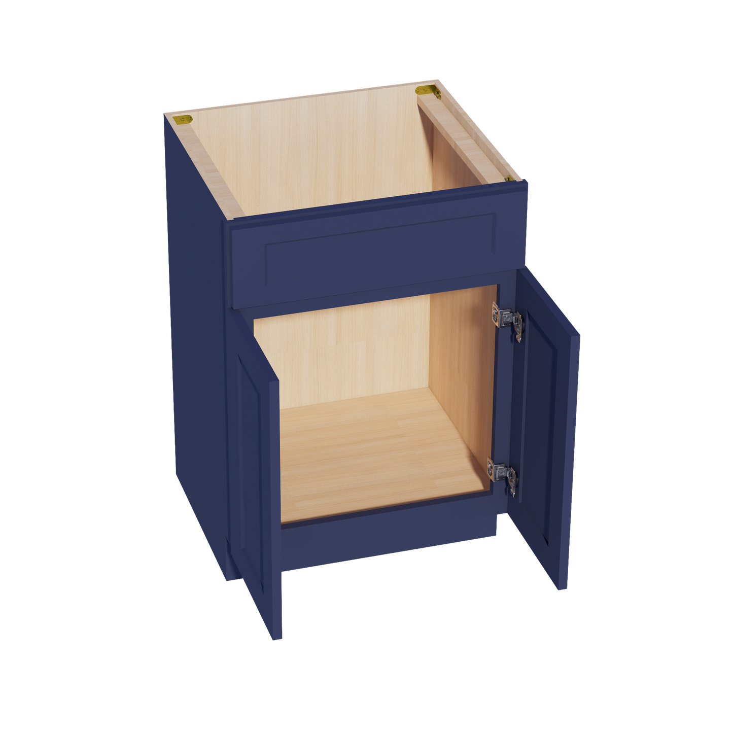 HB-VSB2421: Indigo Blue Shaker 24"W x 34-1/2"H x 21"D 2 Doors & 1 False Drawer Vanity Sink Base Cabinets