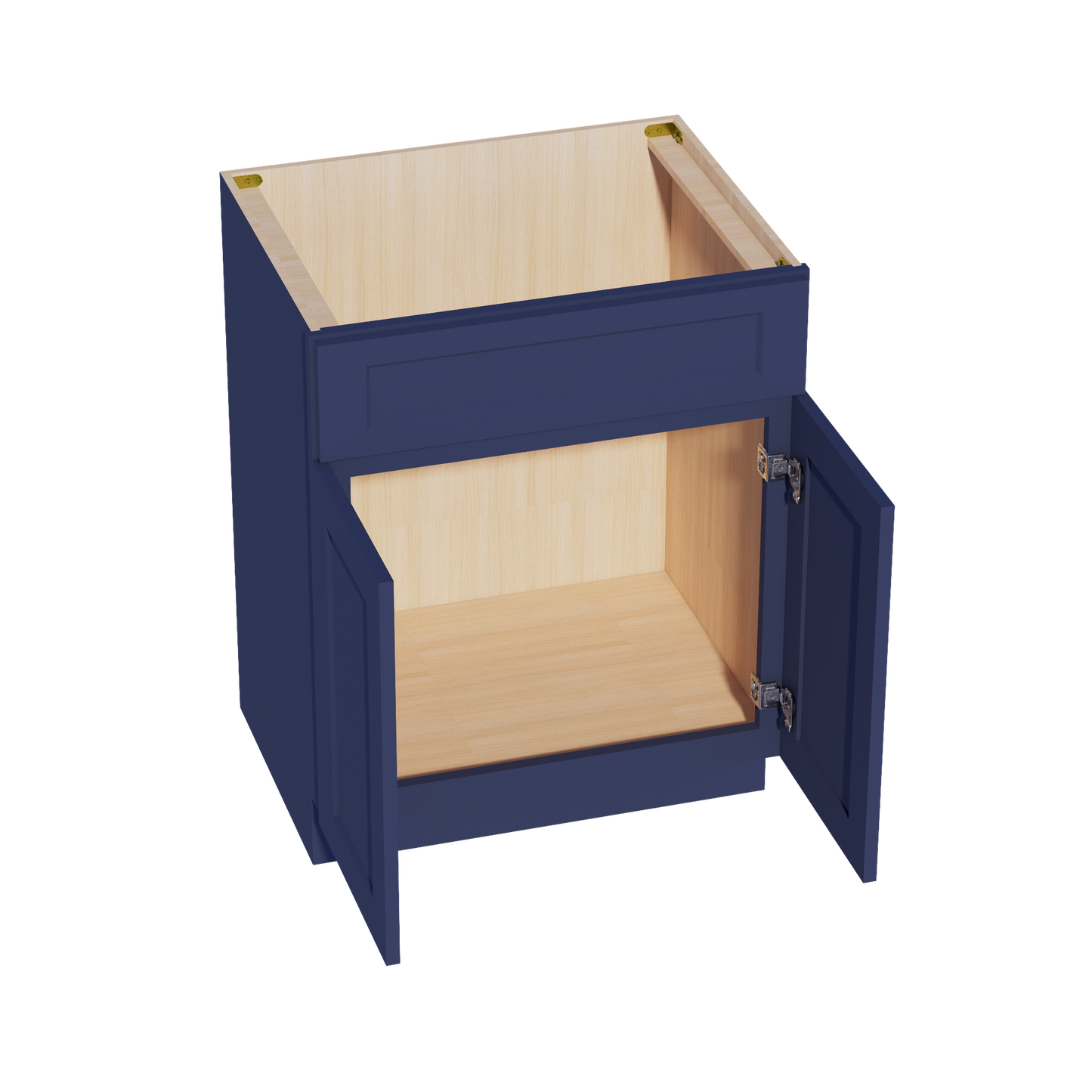 HB-VSB2721: Indigo Blue Shaker 27"W x 34-1/2"H x 21"D 2 Doors & 1 False Drawer Vanity Sink Base Cabinets