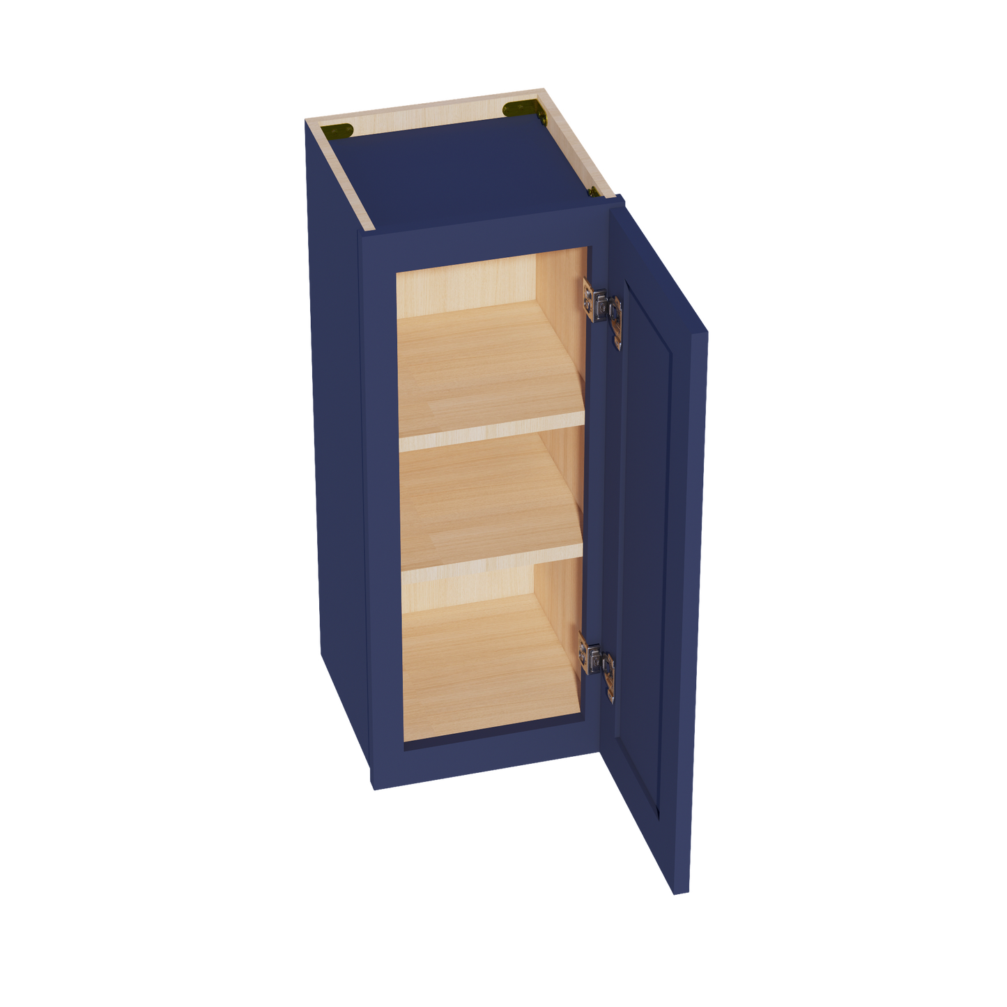 HB-W1230:: Indigo Blue Shaker 12"W x 30"H 1 Door & 2 Shelves Standard Wall Cabinet