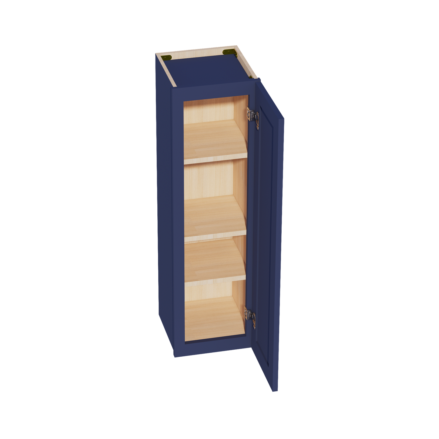 HB-W1242: Indigo Blue Shaker 12"W x 42"H 1 Door & 3 Shelves Standard Wall Cabinet