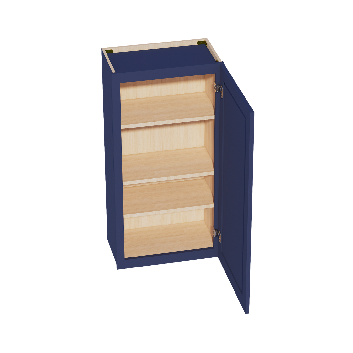 HB-W2142: Indigo Blue Shaker 21"W x 42"H 1 Door & 3 Shelves Standard Wall Cabinet