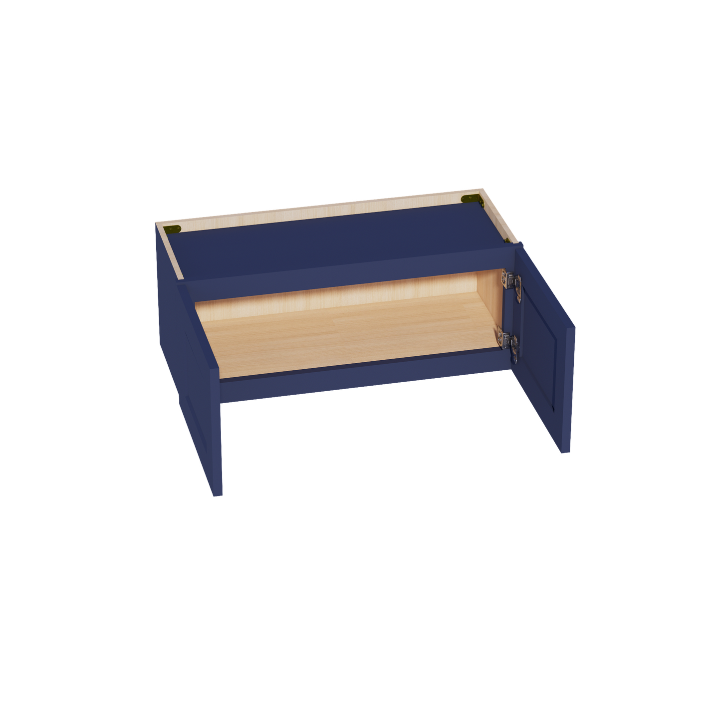 HB-W3012: Indigo Blue Shaker 30"W x 12"H 2 Doors Standard Wall Bridge Cabinet