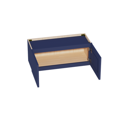 HB-W3012: Indigo Blue Shaker 30"W x 12"H 2 Doors Standard Wall Bridge Cabinet