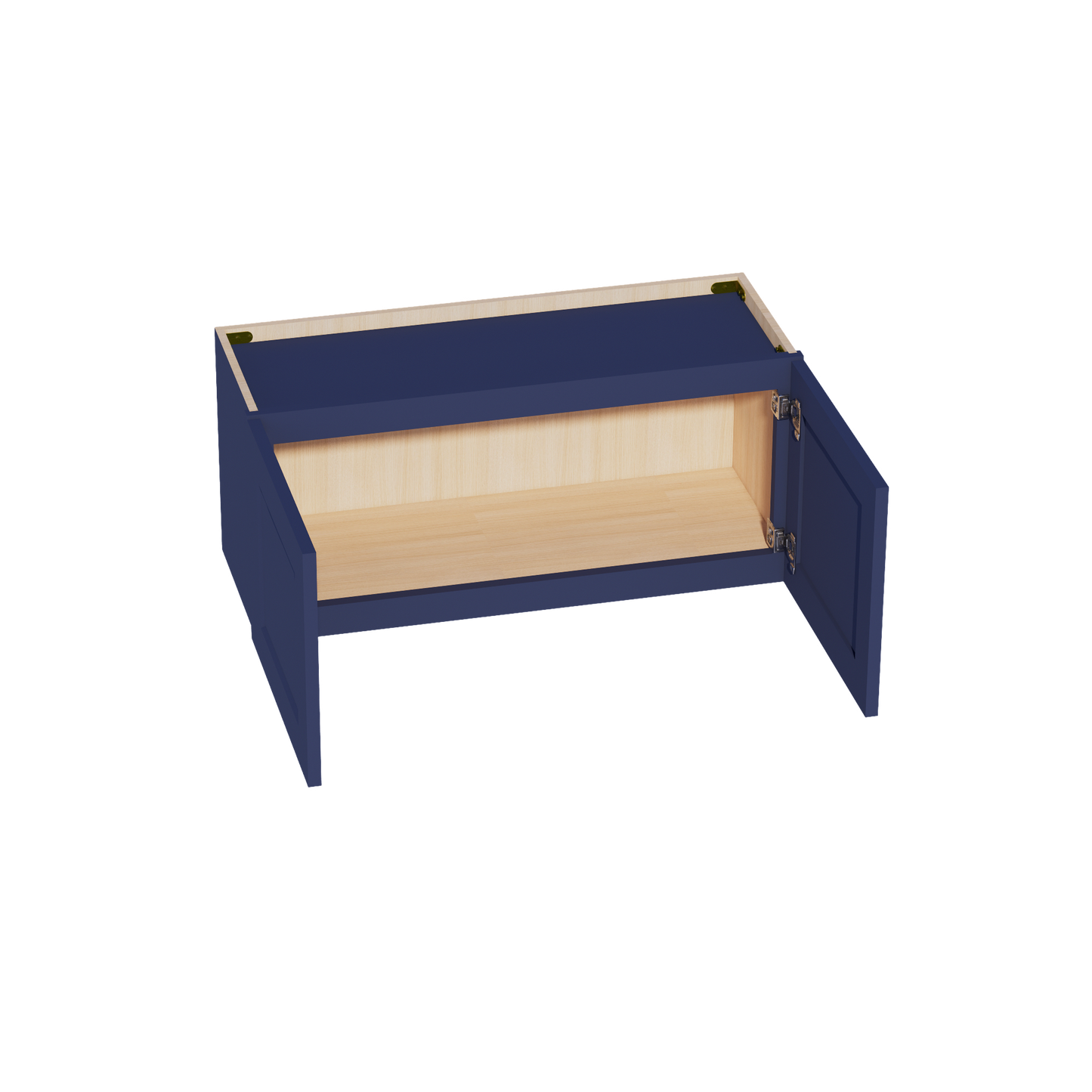 HB-W3315: Indigo Blue Shaker 33"W x 15"H 2 Doors Standard Wall Bridge Cabinet