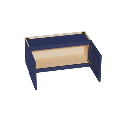 HB-W3315: Indigo Blue Shaker 33"W x 15"H 2 Doors Standard Wall Bridge Cabinet