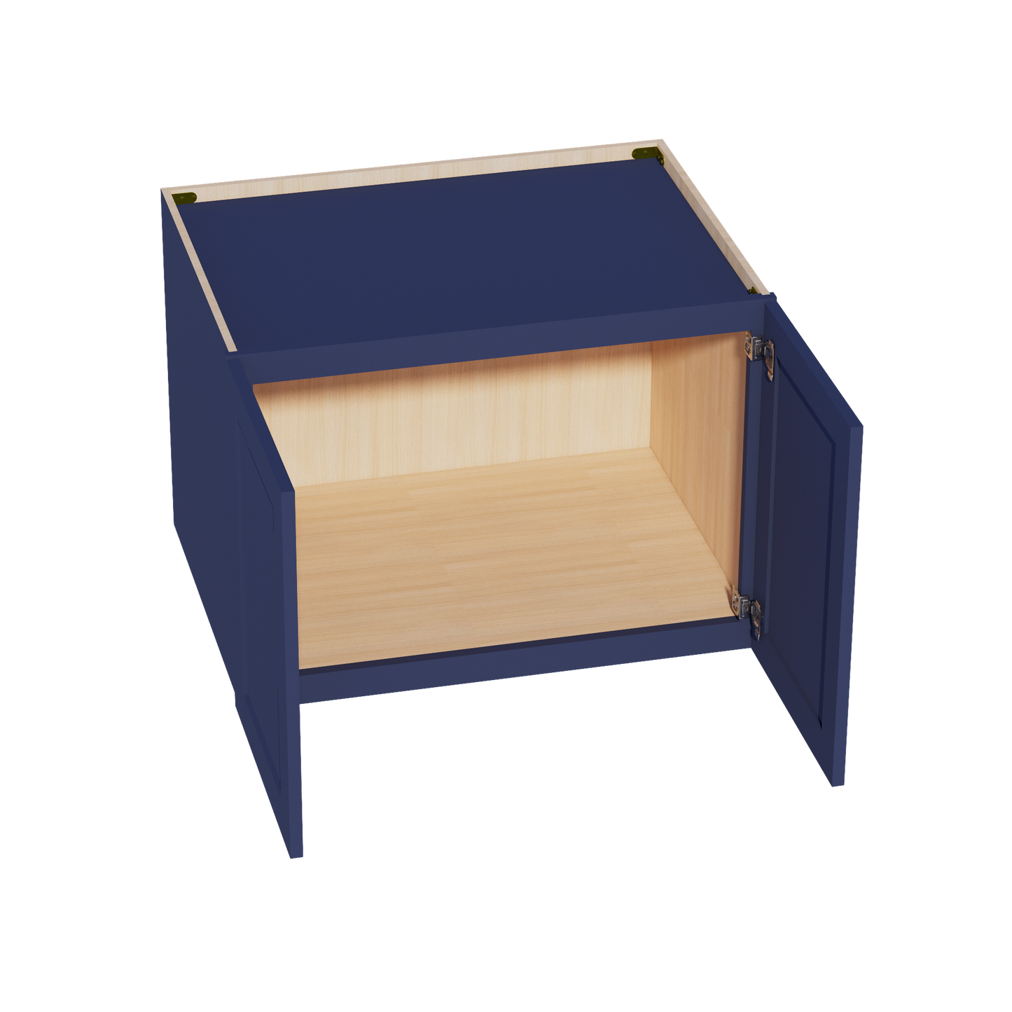 HB-W332424: Indigo Blue Shaker 33"W x 24"H x 24"D 2 Doors & 1 Shelf Standard Bridge Wall Cabinet