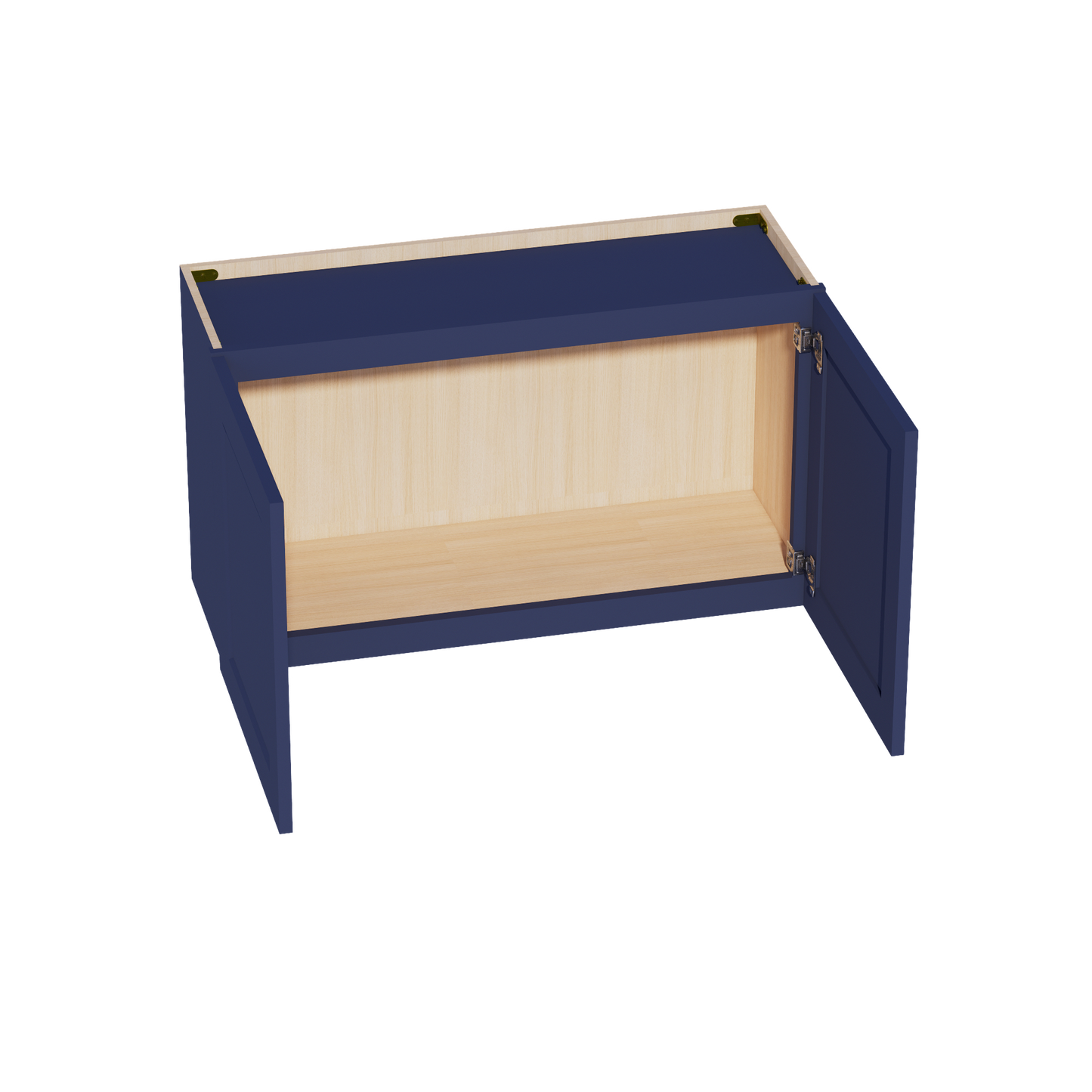 HB-W3621: Indigo Blue Shaker 36"W x 21"H 2 Doors Standard Wall Bridge Cabinet