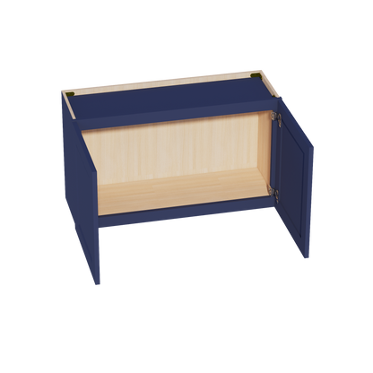 HB-W3621: Indigo Blue Shaker 36"W x 21"H 2 Doors Standard Wall Bridge Cabinet