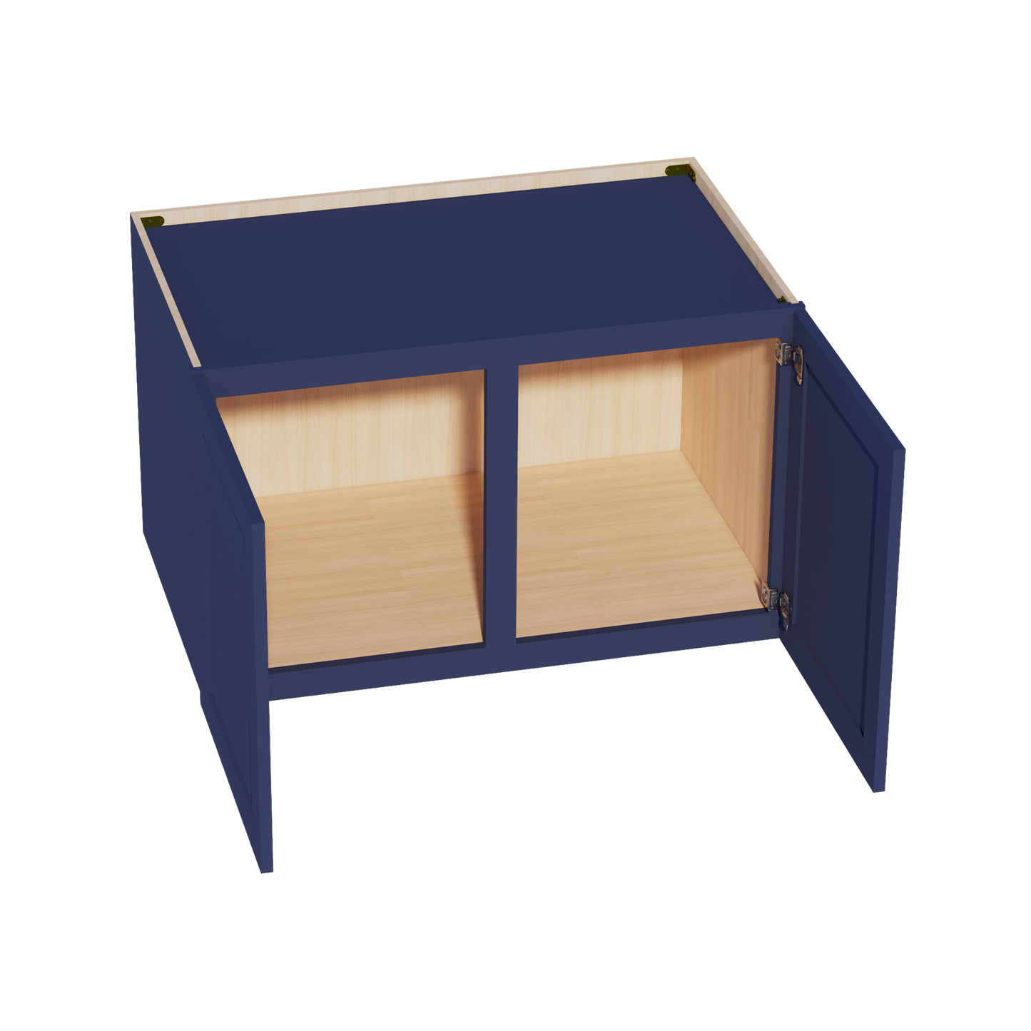 HB-W392424: Indigo Blue Shaker 39"W x 24"H x 24"D 2 Doors & 1 Shelf Standard Bridge Wall Cabinet