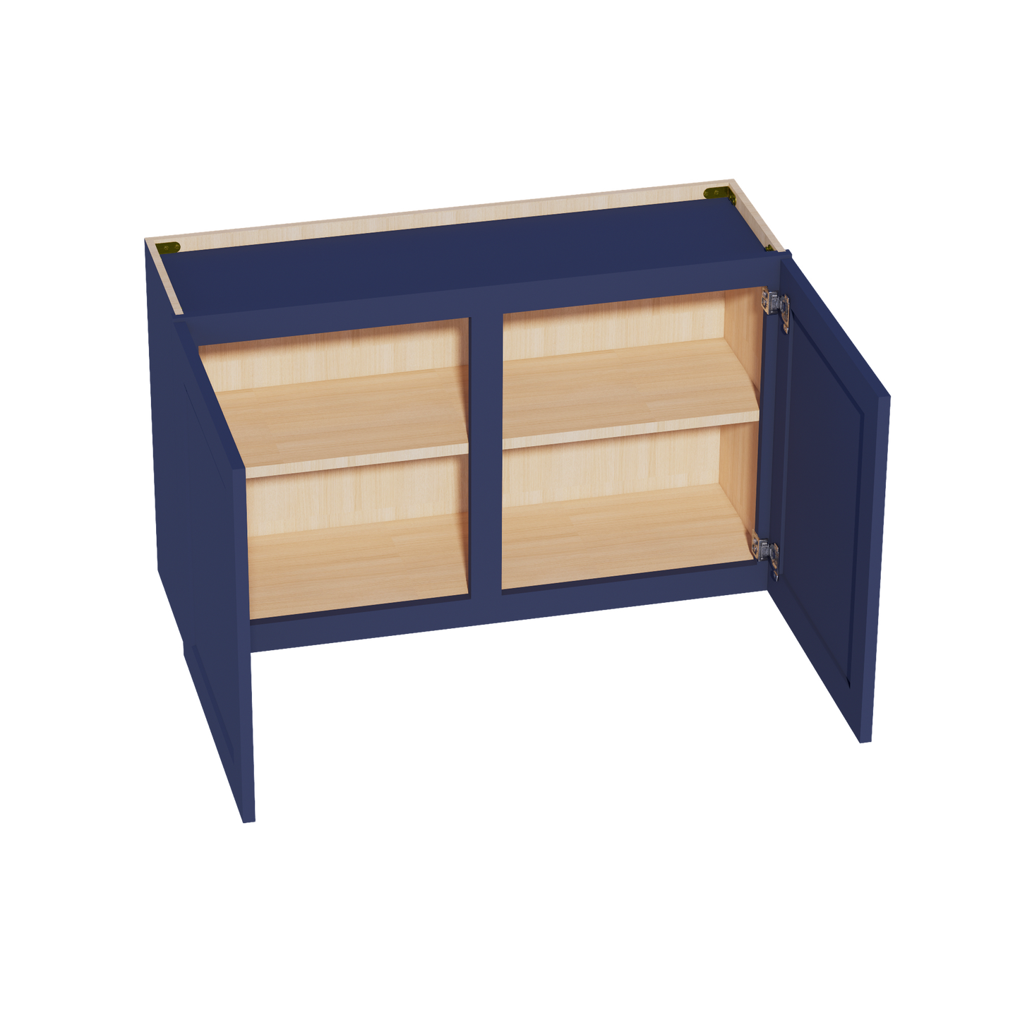 HB-W3924: Indigo Blue Shaker 39"W x 24"H 2 Doors Standard Wall Bridge Cabinet