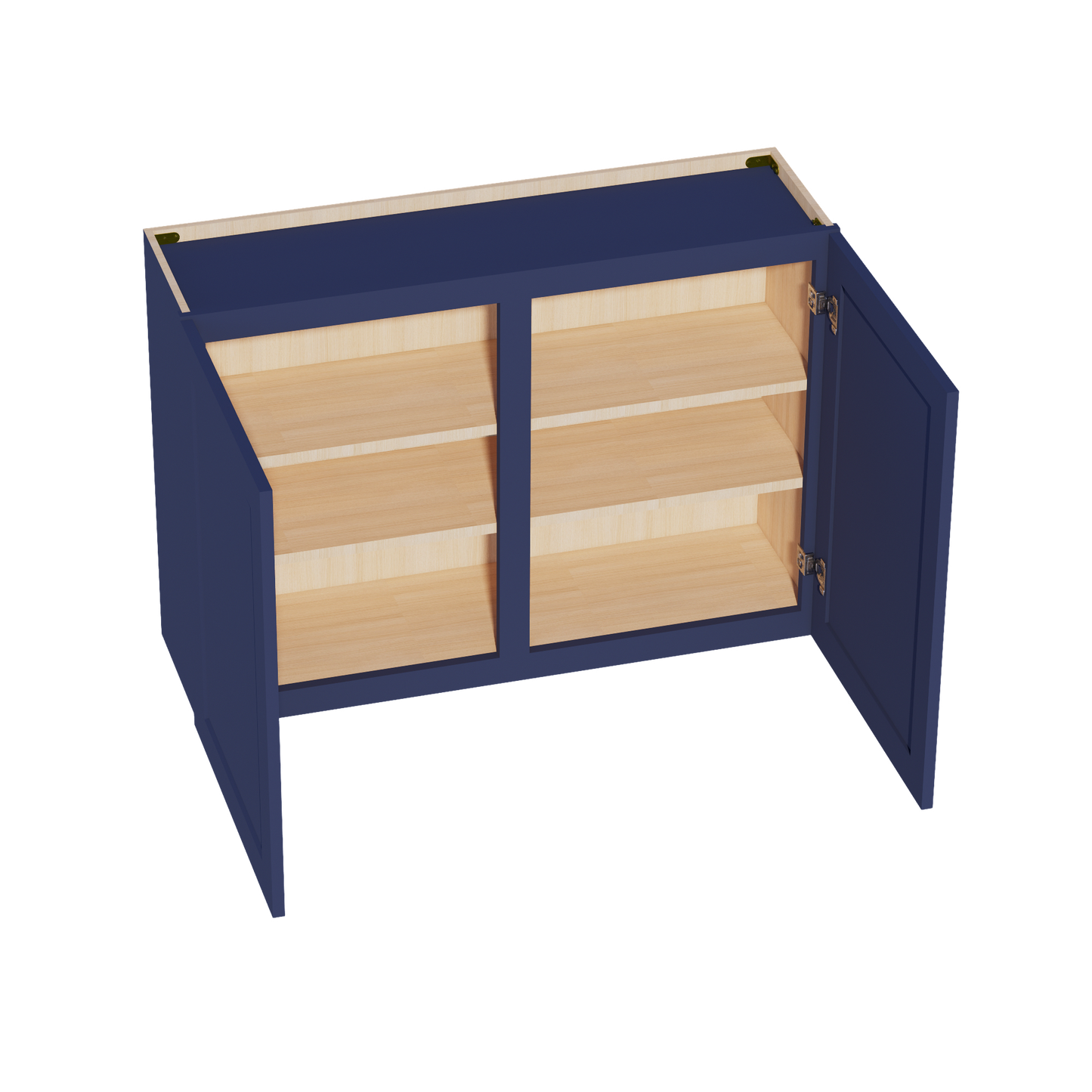 HB-W4230: Indigo Blue Shaker 42"W x 30"H 2 Doors & 2 Shelves Standard Wall Cabinet