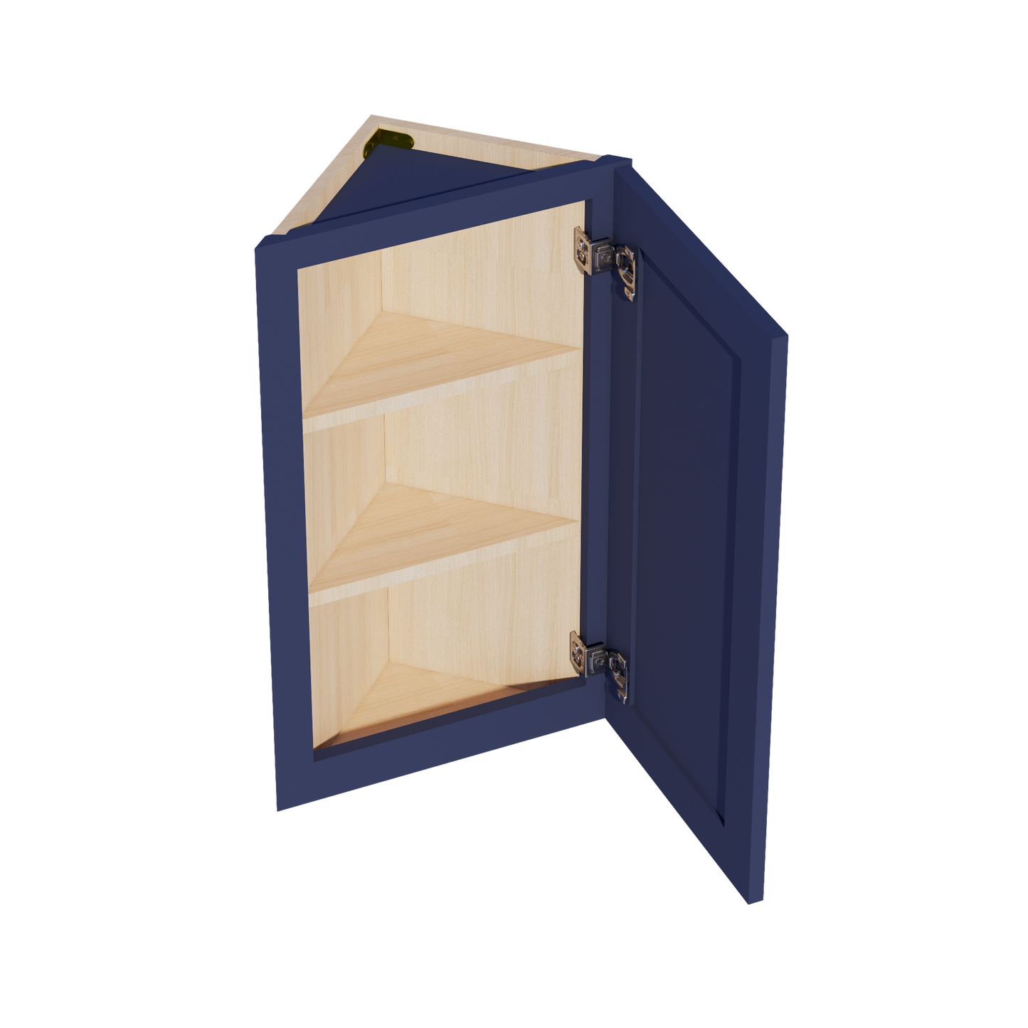 HB-WAE1230: Indigo Blue Shaker 12"W x 30"H x 12"D 1 Door & 2 Shelves Wall Angle End Cabinet