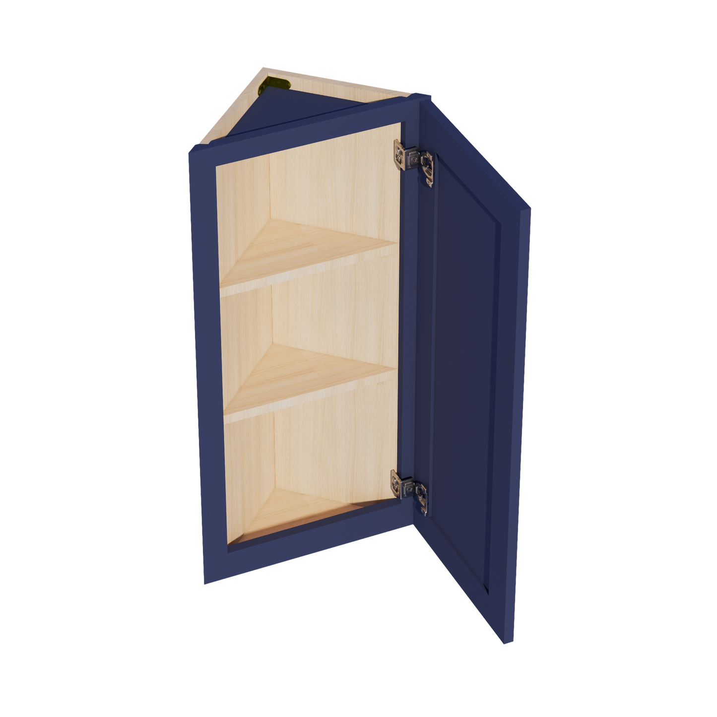 HB-WAE1236: Indigo Blue Shaker 12"W x 36"H x 12"D 1 Door & 2 Shelves Wall Angle End Cabinet