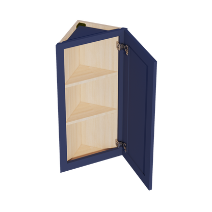 HB-WAE1236: Indigo Blue Shaker 12"W x 36"H x 12"D 1 Door & 2 Shelves Wall Angle End Cabinet