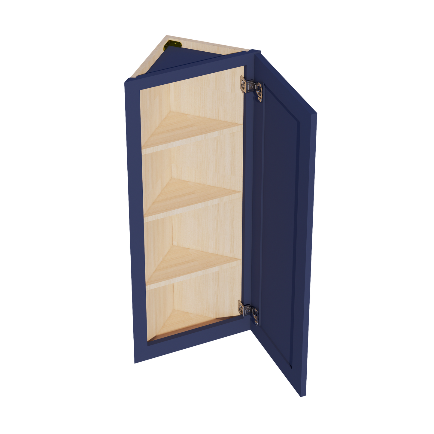 HB-WAE1242: Indigo Blue Shaker 12"W x 42"H x 12"D 1 Door & 3 Shelves Wall Angle End Cabinet