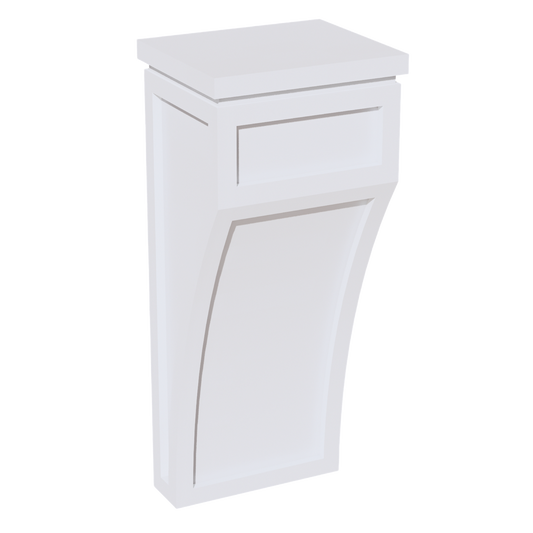 SF-CML: Frost White Slim Shaker 5-1/4"W x 12-1/2"H x 4-1/2"D Large Corbel