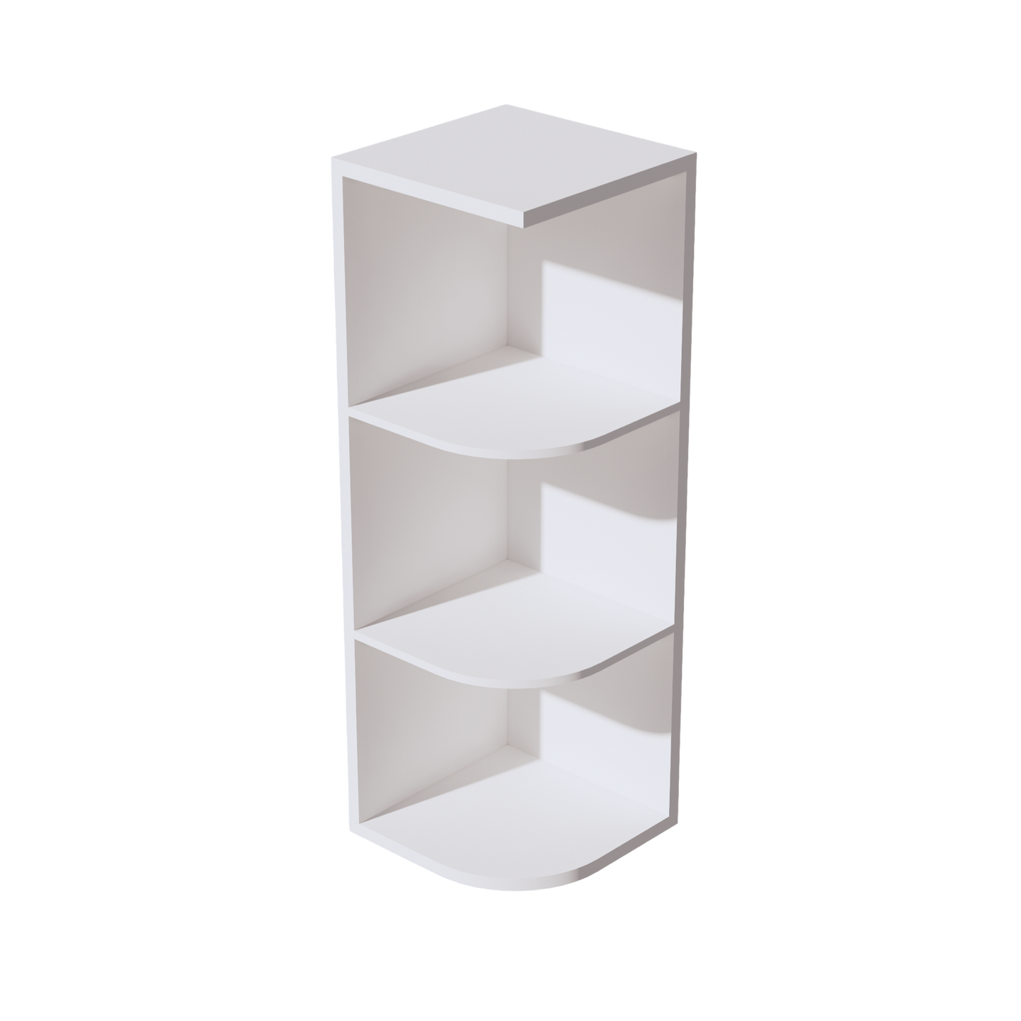 SF-OE1236: Frost White Slim Shaker 12"W x 36"H 4 Shelves Wall End Shelf Cabinet