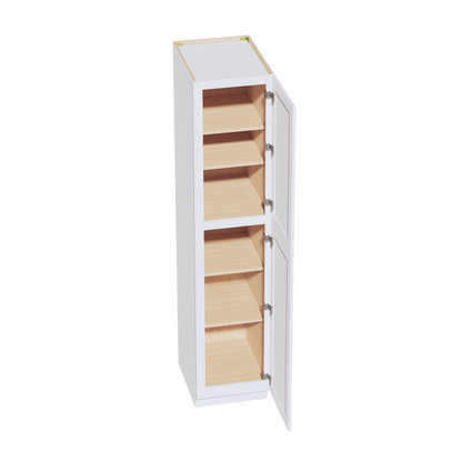 HF-TP1884: Frost White Shaker 18"W x 84"H x 24"D 2 Doors & 5 Shelves Tall Shelf Pantry Cabinets