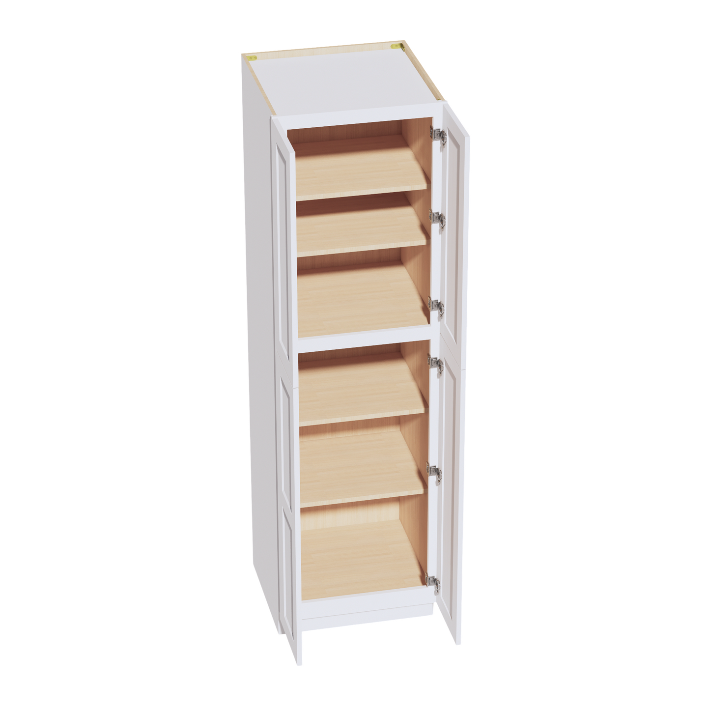 HF-TP2484: Frost White Shaker 24"W x 84"H x 24"D 5 Door & 5 Shelves Tall Shelf Pantry Cabinets