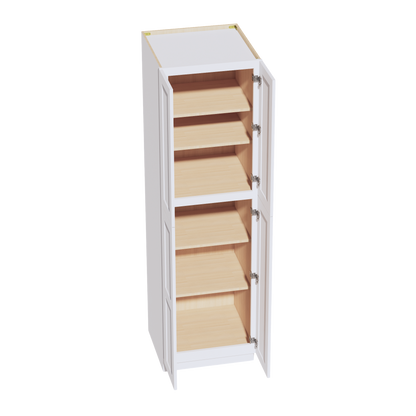 HF-TP2484: Frost White Shaker 24"W x 84"H x 24"D 5 Door & 5 Shelves Tall Shelf Pantry Cabinets