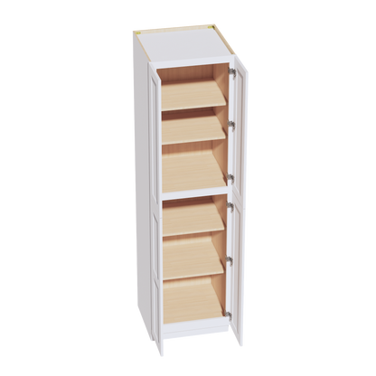 HF-TP2490: Frost White Shaker 24"W x 90"H x 24"D 4 Door & 5 Shelves Tall Shelf Pantry Cabinets