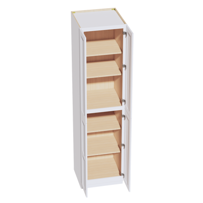 HF-TP2496: Frost White Shaker 24"W x 96"H x 24"D 4 Door & 6 Shelves Tall Shelf Pantry Cabinets