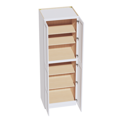 HF-TP3090: Frost White Shaker 30"W x 90"H x 24"D 4 Door & 5 Shelves Tall Shelf Pantry Cabinets