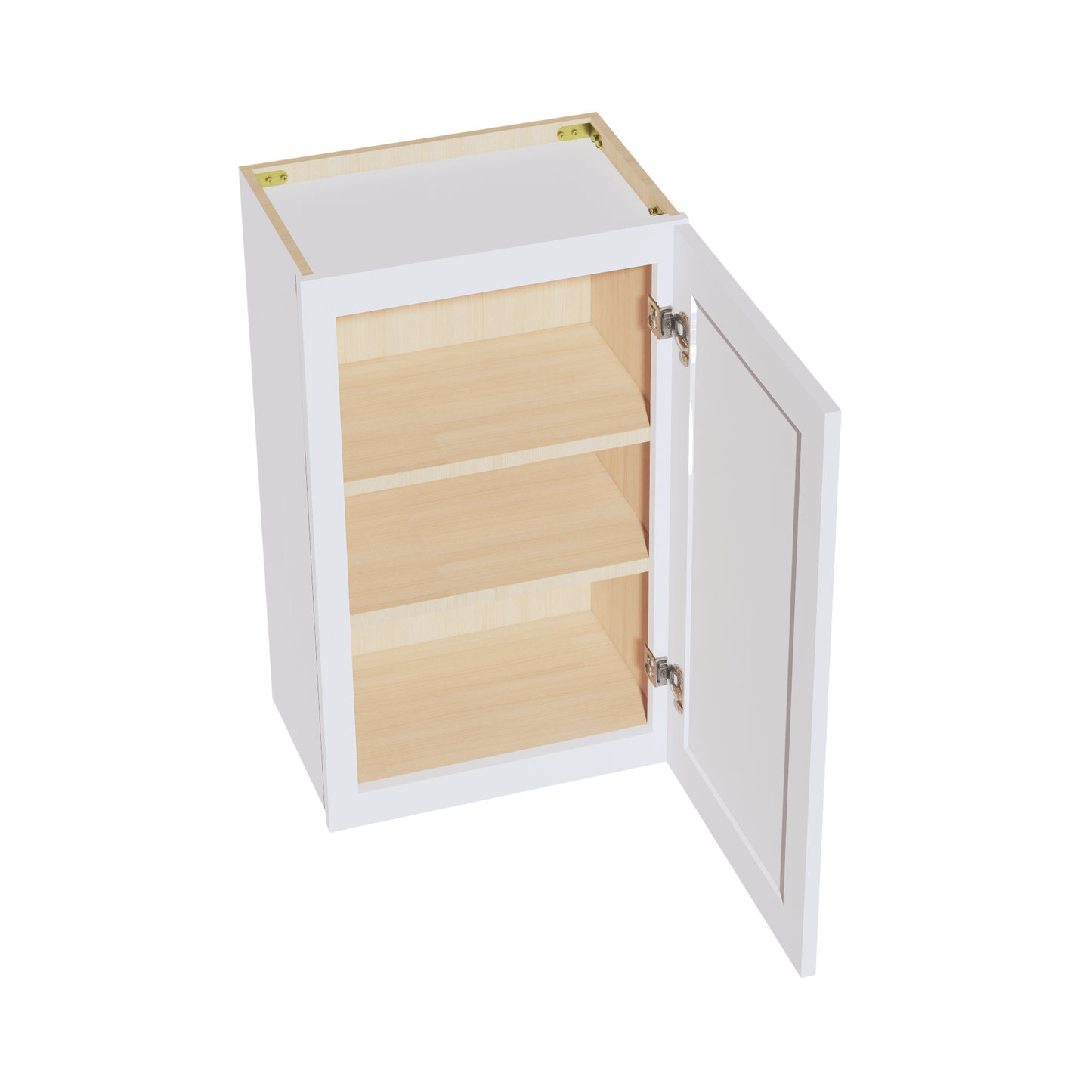 HF-W1830: Frost White Shaker 18"W x 30"H 1 Door & 2 Shelves Standard Wall Cabinet