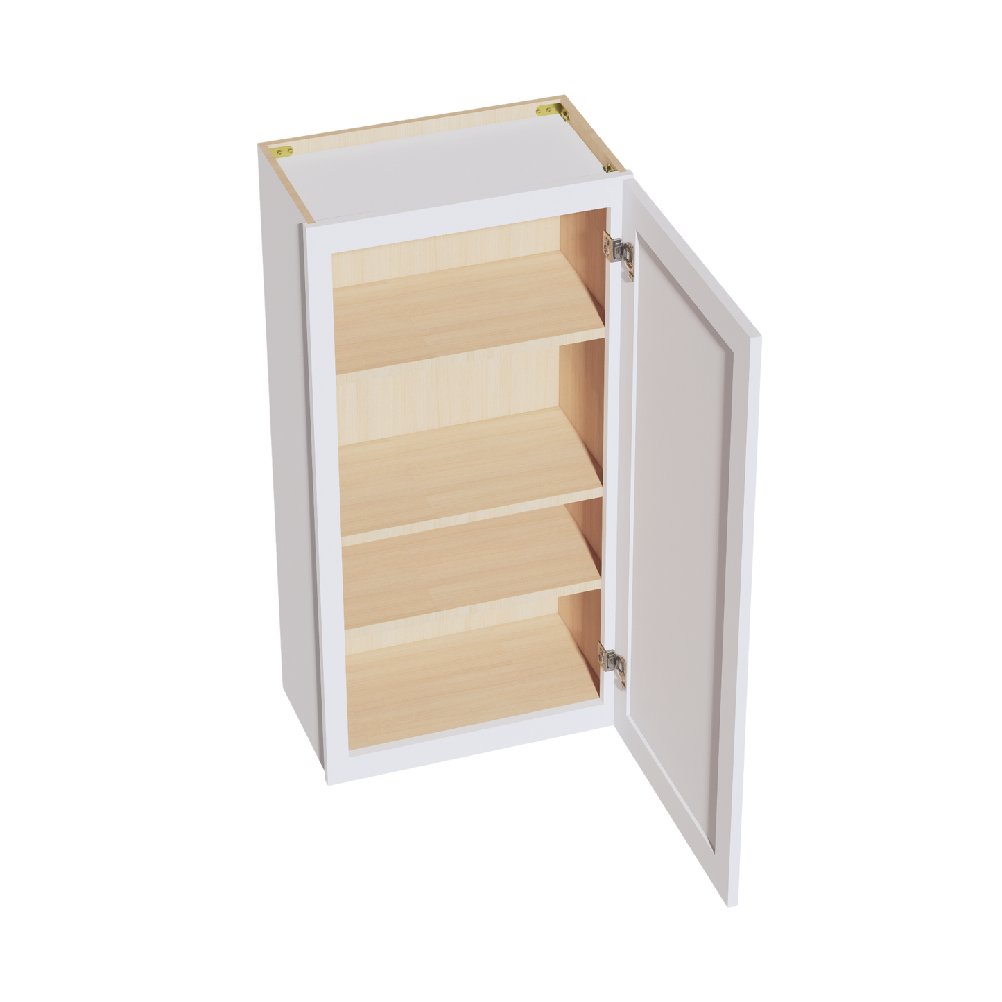 HF-W2142: Frost White Shaker 21"W x 42"H 1 Door & 3 Shelves Standard Wall Cabinet