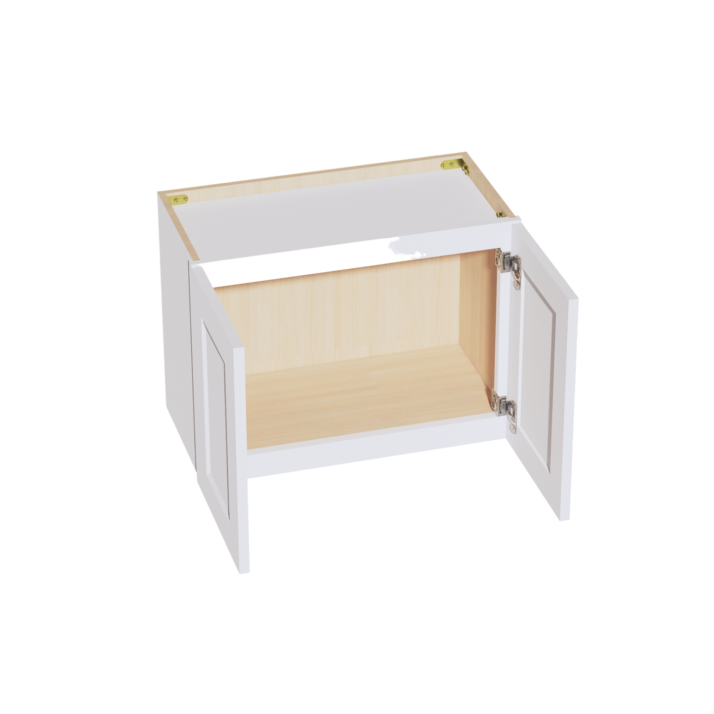 HF-W2418: Frost White Shaker 24"W x 18"H 2 Doors Standard Wall Bridge Cabinet