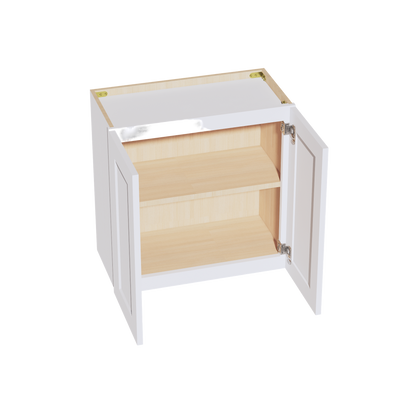 HF-W2424: Frost White Shaker 24"W x 24"H 2 Doors Standard Wall Bridge Cabinet