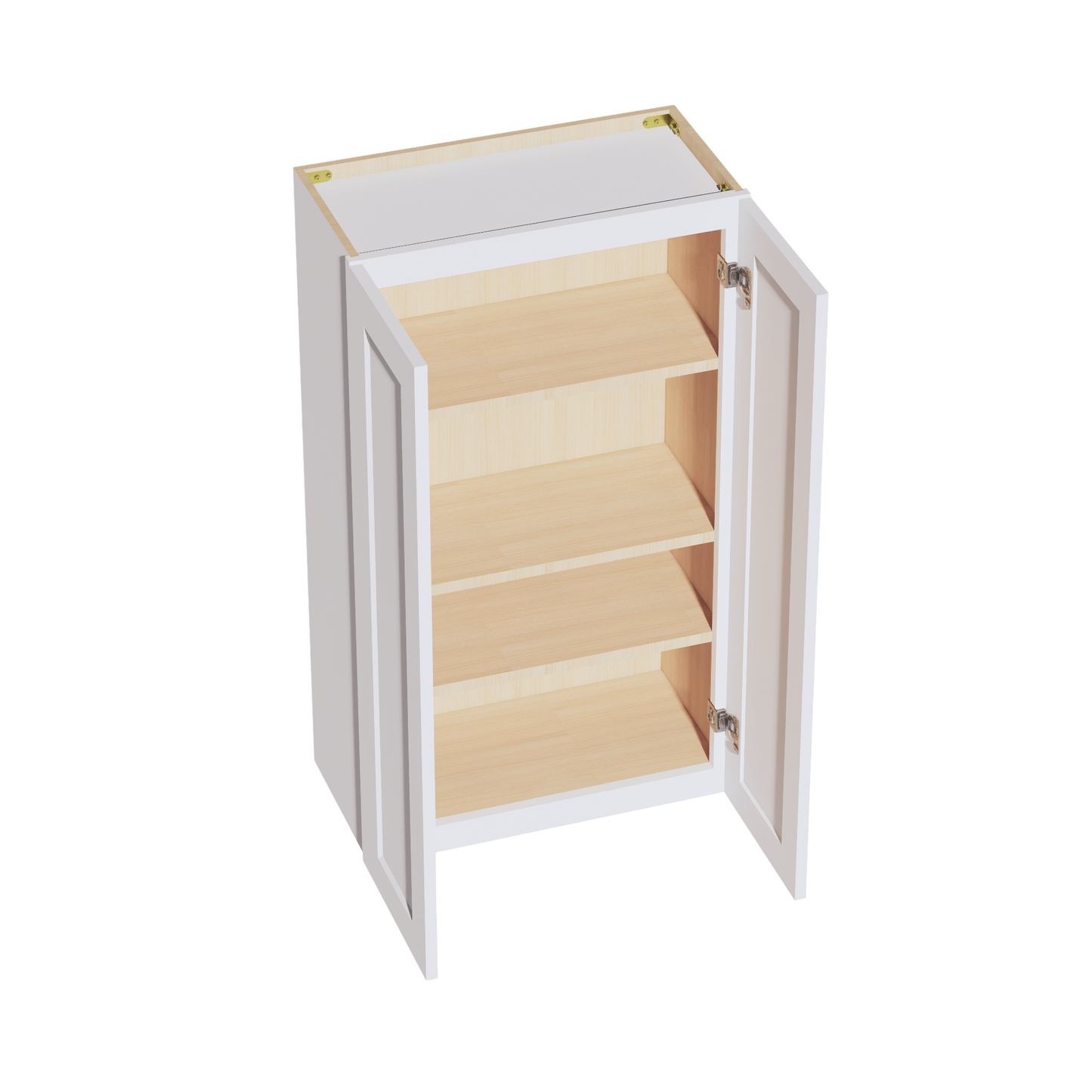 HF-W2442: Frost White Shaker 24"W x 42"H 2 Doors & 3 Shelves Standard Wall Cabinet