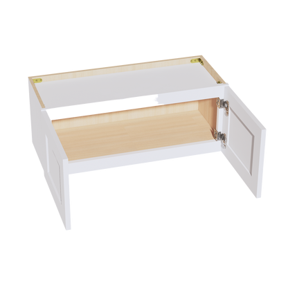 HF-W3012: Frost White Shaker 30"W x 12"H 2 Doors Standard Wall Bridge Cabinet