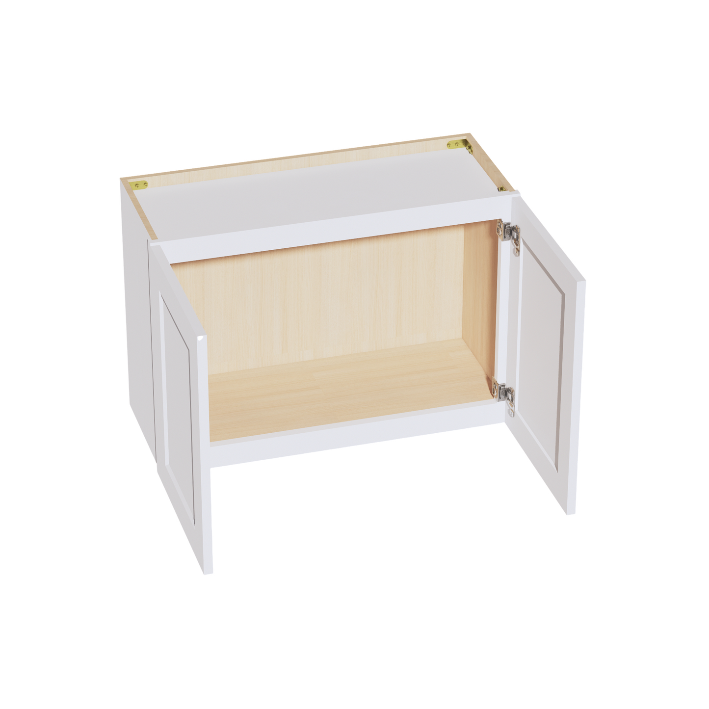 HF-W3021: Frost White Shaker 30"W x 21"H 2 Doors Standard Wall Bridge Cabinet