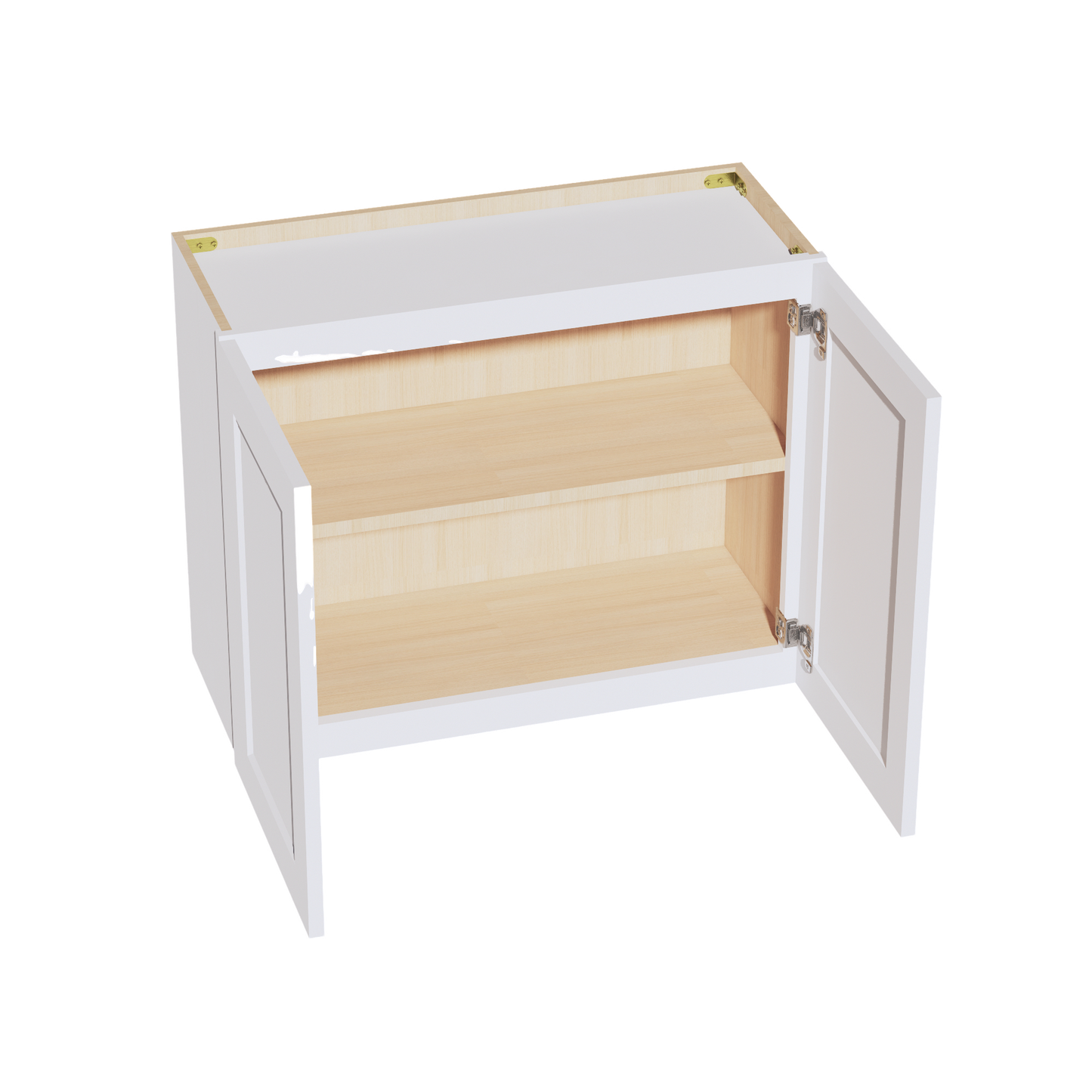 HF-W3024: Frost White Shaker 30"W x 24"H 2 Doors Standard Wall Bridge Cabinet