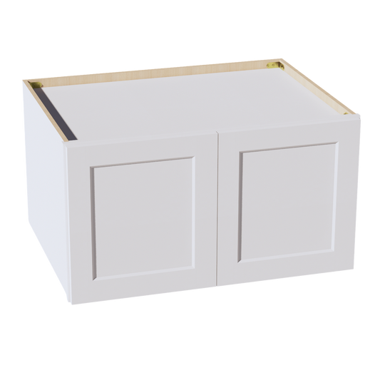 HF-W331824: Frost White Shaker 33"W x 18"H x 24"D 2 Doors Standard Bridge Wall Cabinet