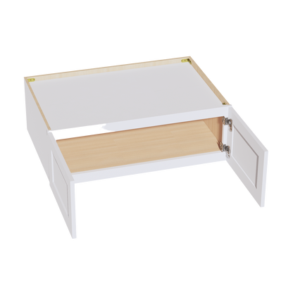 HF-W361224: Frost White Shaker 36"W x 12"H x 24"D 2 Doors Standard Bridge Wall Cabinet