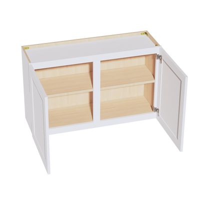 HF-W3924: Frost White Shaker 39"W x 24"H 2 Doors Standard Wall Bridge Cabinet