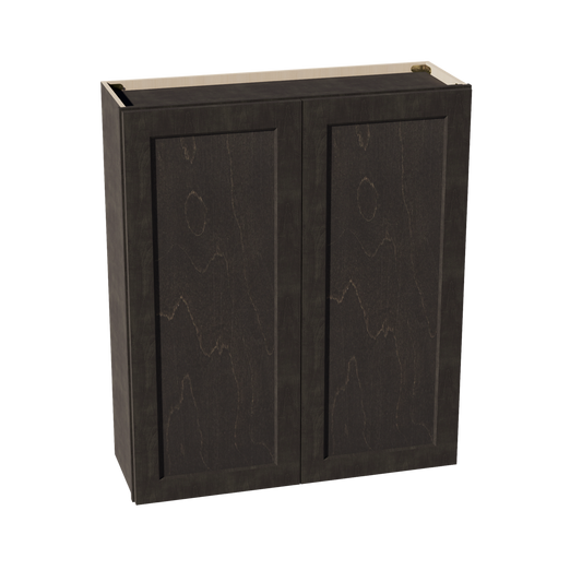 HG-W3642: Dark Gray Shaker 36"W x 42"H 2 Doors & 3 Shelves Standard Wall Cabinet