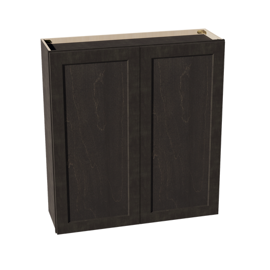 HG-W3942: Dark Gray Shaker 39"W x 42"H 2 Doors & 3 Shelves Standard Wall Cabinet