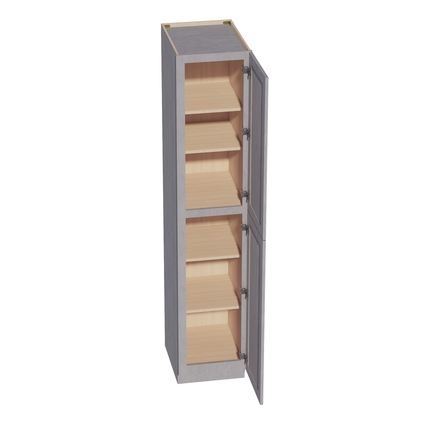 HLG-TP1890: Light Gray Shaker 18"W x 90"H x 24"D 2 Doors & 5 Shelves Tall Shelf Pantry Cabinets