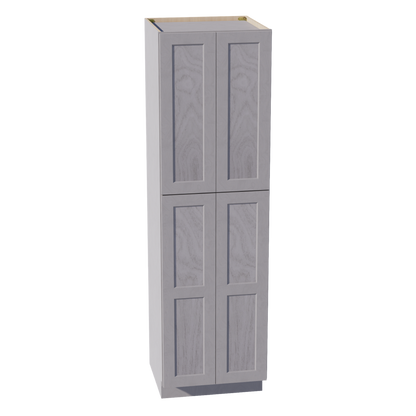 HLG-TP2484: Light Gray Shaker 24"W x 84"H x 24"D 5 Door & 5 Shelves Tall Shelf Pantry Cabinets